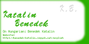 katalin benedek business card